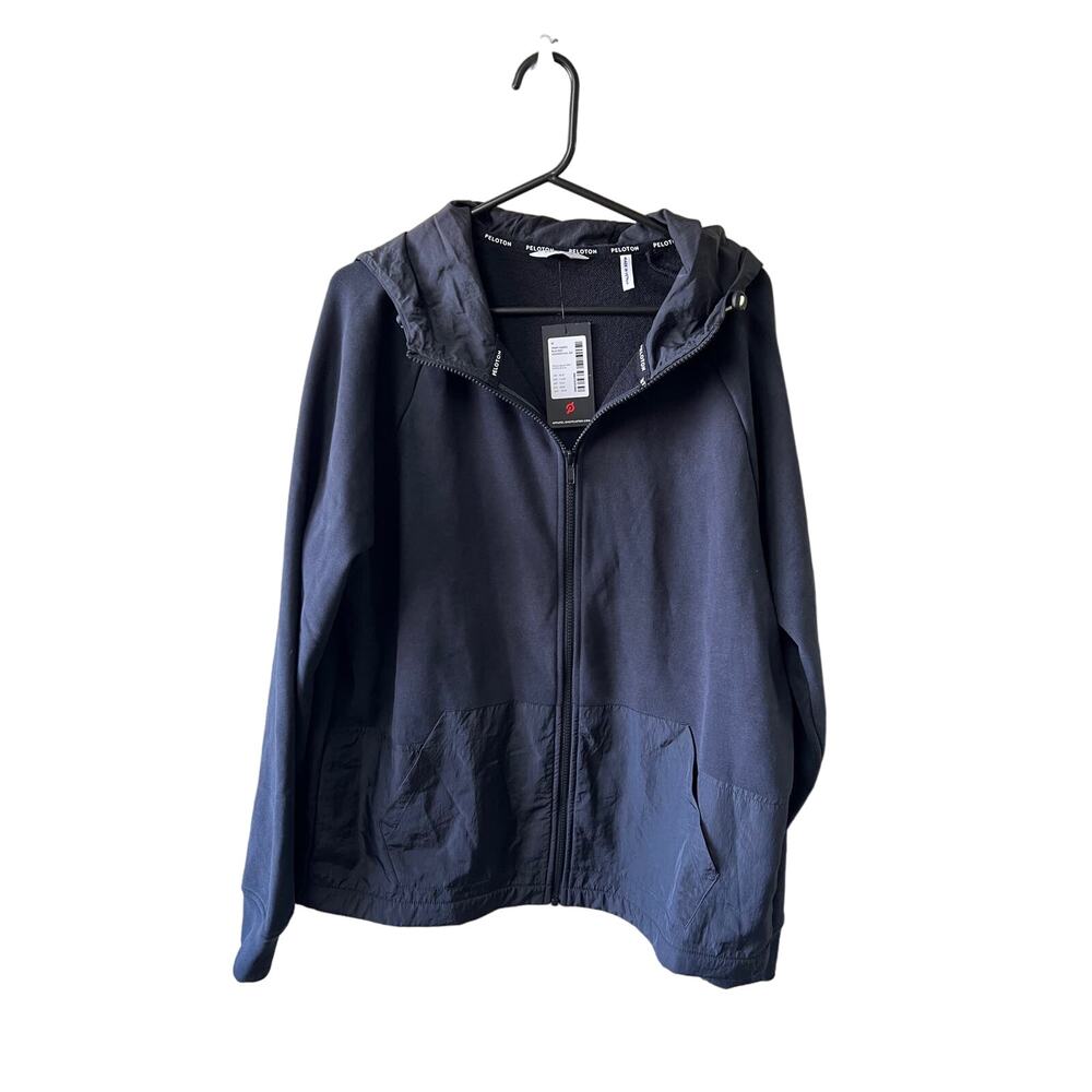 NWT Peloton Terry Fabric Blocked Hooded Full Zip Size M